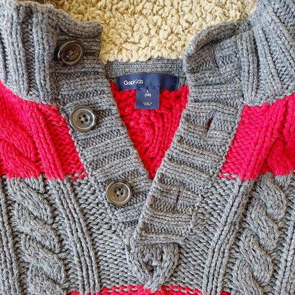 Gap Kids Mockneck Cable-Knit Sweater - Boys L (10) - Picture 2 of 3
